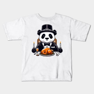 Happy Thanksgiving Giant Panda Kids T-Shirt